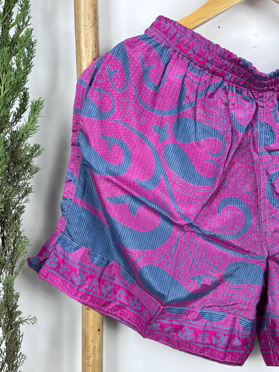 Men's Silk Blend Boho Short Boxer, Nightwear, Loungewear ,Beachwear ,Housewear ,Fitnesswear ,Holidays wear or Everyday Use | S/M Size
