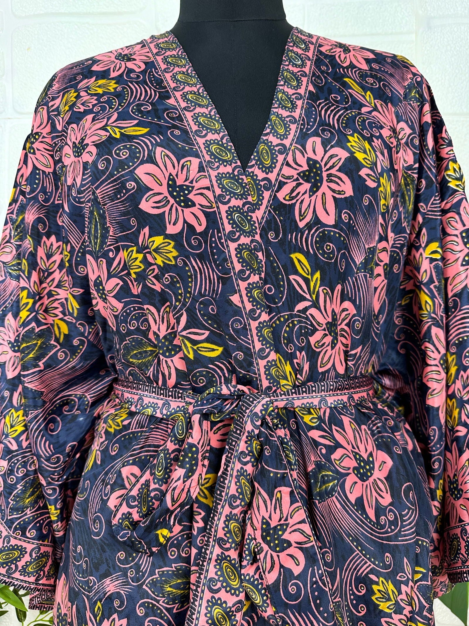 New Silk Riya Long Kimono Boho Robe Soft Lightweight Breathable Beach Coverup | Perfect Gift For Her