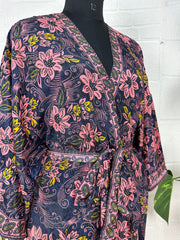 New Silk Riya Long Kimono Boho Robe Soft Lightweight Breathable Beach Coverup | Perfect Gift For Her