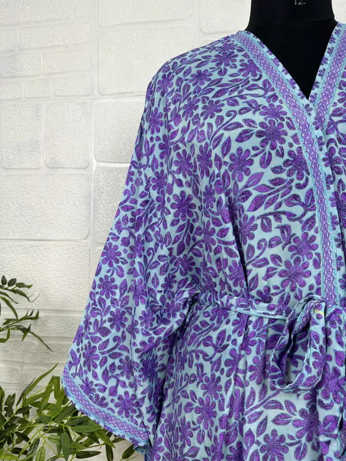 New Silk Riya Long Kimono Boho Robe Soft Lightweight Breathable Beach Coverup | Perfect Gift For Her