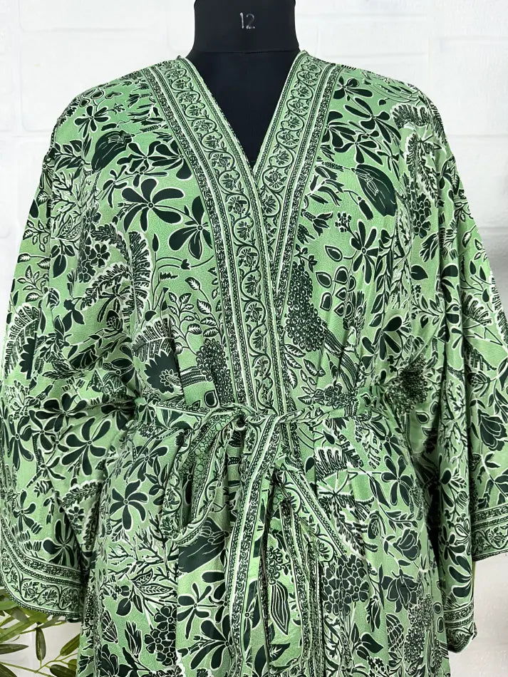 New Silk Riya Long Kimono Boho Robe Soft Lightweight Breathable Beach Coverup | Perfect Gift For Her