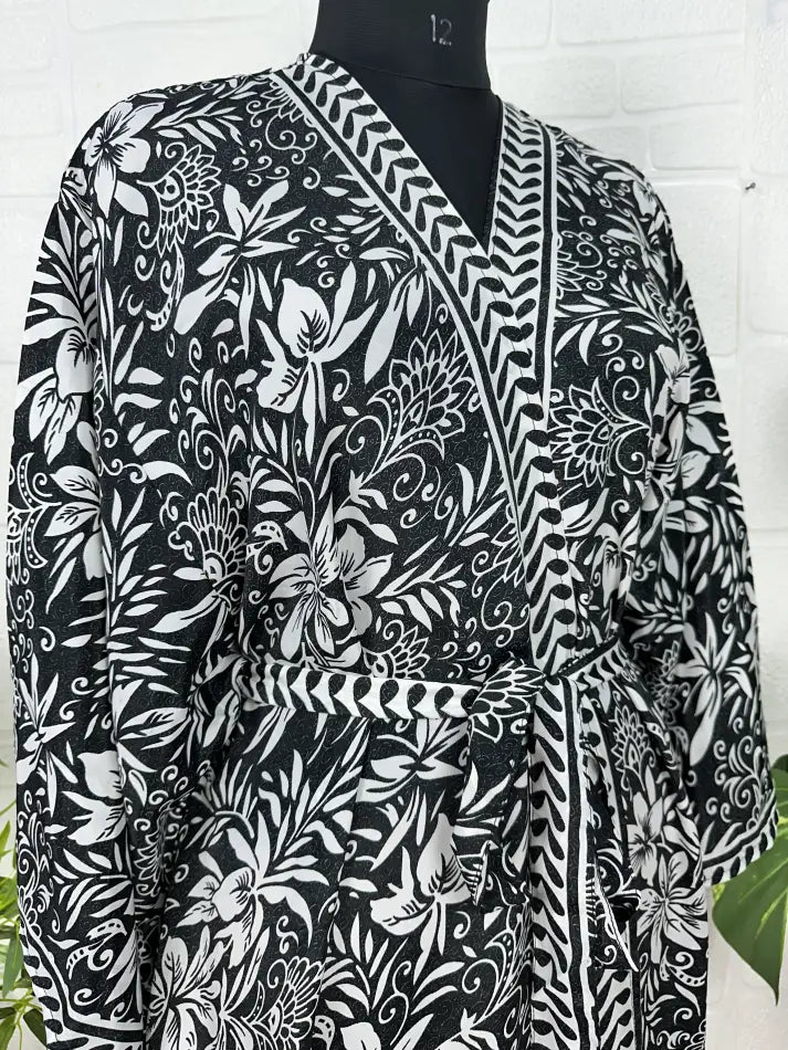 New Silk Riya Long Kimono Boho Robe Soft Lightweight Breathable Beach Coverup | Perfect Gift For Her