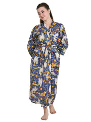 Pure Cotton Handblock Kimono Floral Boho House Bath Robe Spring Summer Fashion Cardigan | Animal Print Beach Cover Up Bridesmaid Dressing Gown Gift Her