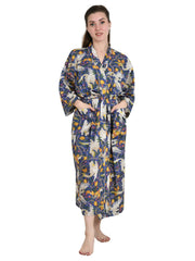 Pure Cotton Handblock Kimono Floral Boho House Bath Robe Spring Summer Fashion Cardigan | Animal Print Beach Cover Up Bridesmaid Dressing Gown Gift Her