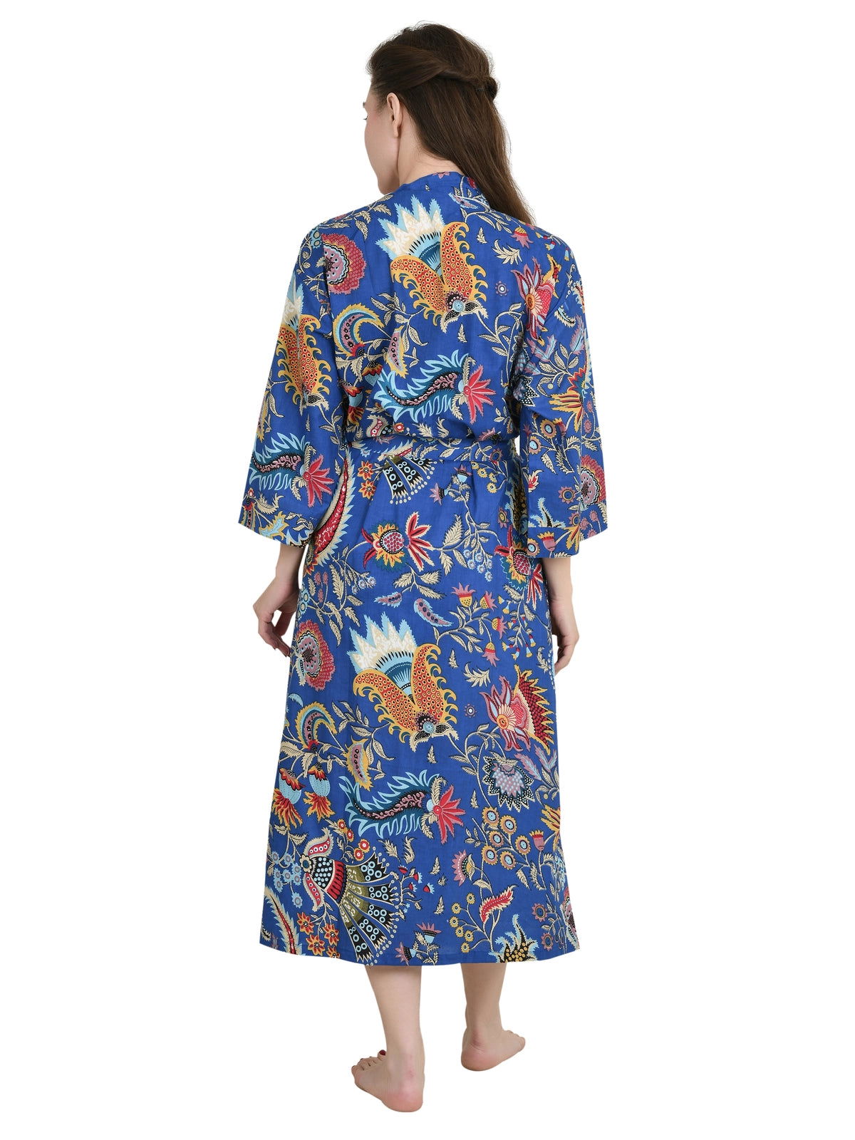 Pure Cotton Handblock Kimono Floral Boho House Bath Robe Spring Summer Fashion Cardigan | Beach Cover Up Bridesmaid Dressing Gown Gift Her