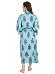 Pure Cotton Handblock Kimono Floral Boho House Bath Robe Spring Summer Fashion Cardigan | Stripes Print Beach Cover Up Bridesmaid Dressing Gown Gift Her
