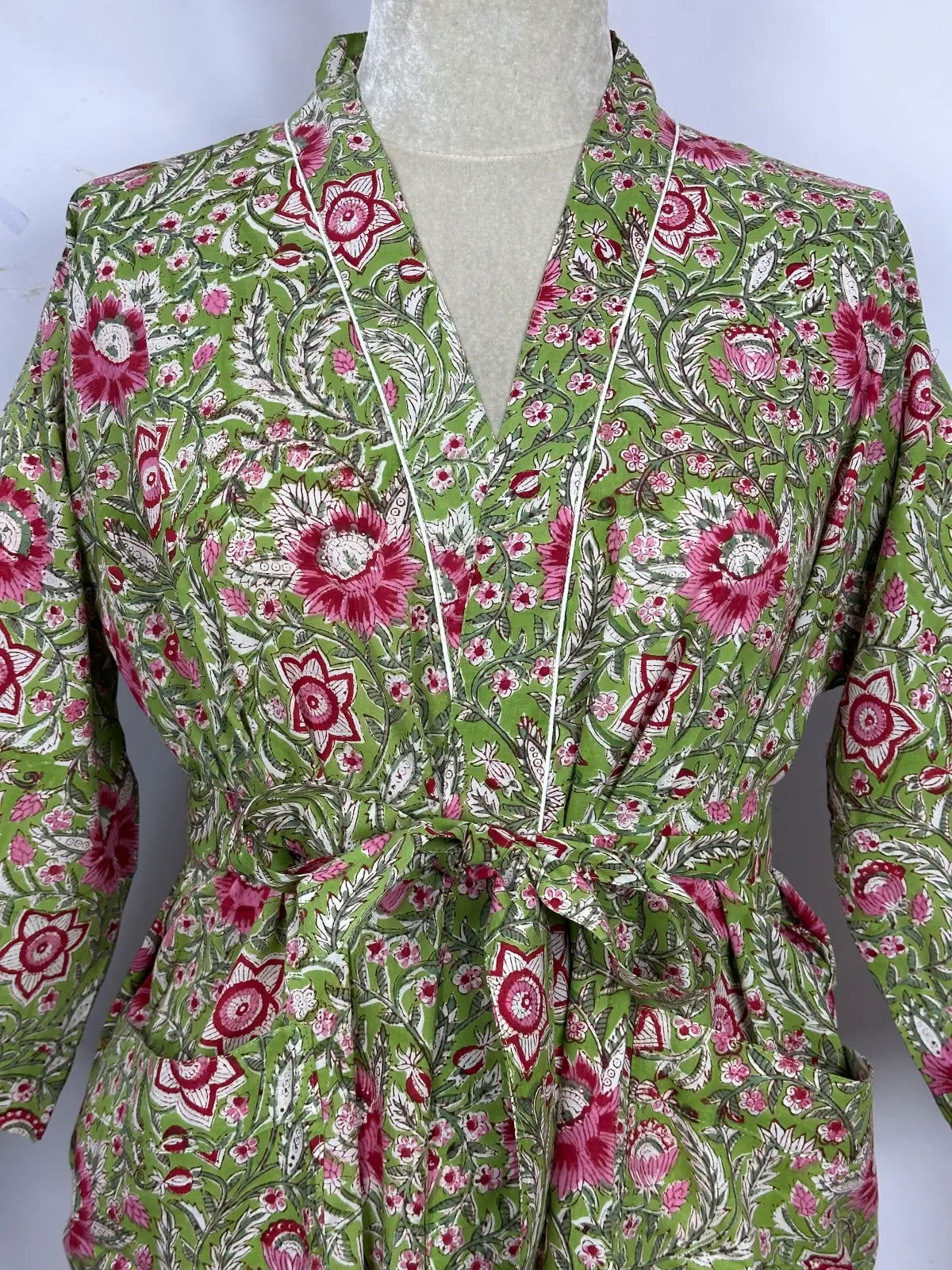 Pure Cotton Handmade Kimono Artisanal Boho House Bath Robe Spring Summer Fashion Cardigan | Beach Cover Up Bridesmaid Dressing Gown Gift Her