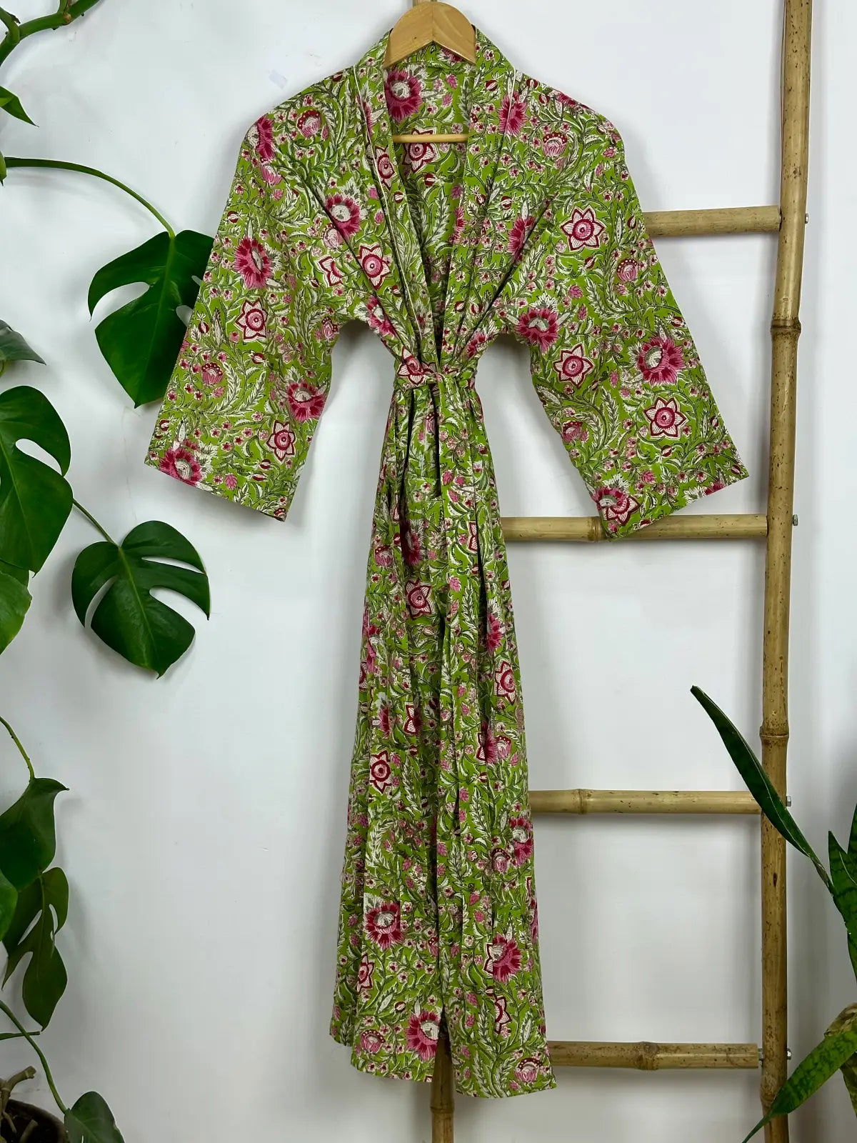 Pure Cotton Handmade Kimono Artisanal Boho House Bath Robe Spring Summer Fashion Cardigan | Beach Cover Up Bridesmaid Dressing Gown Gift Her