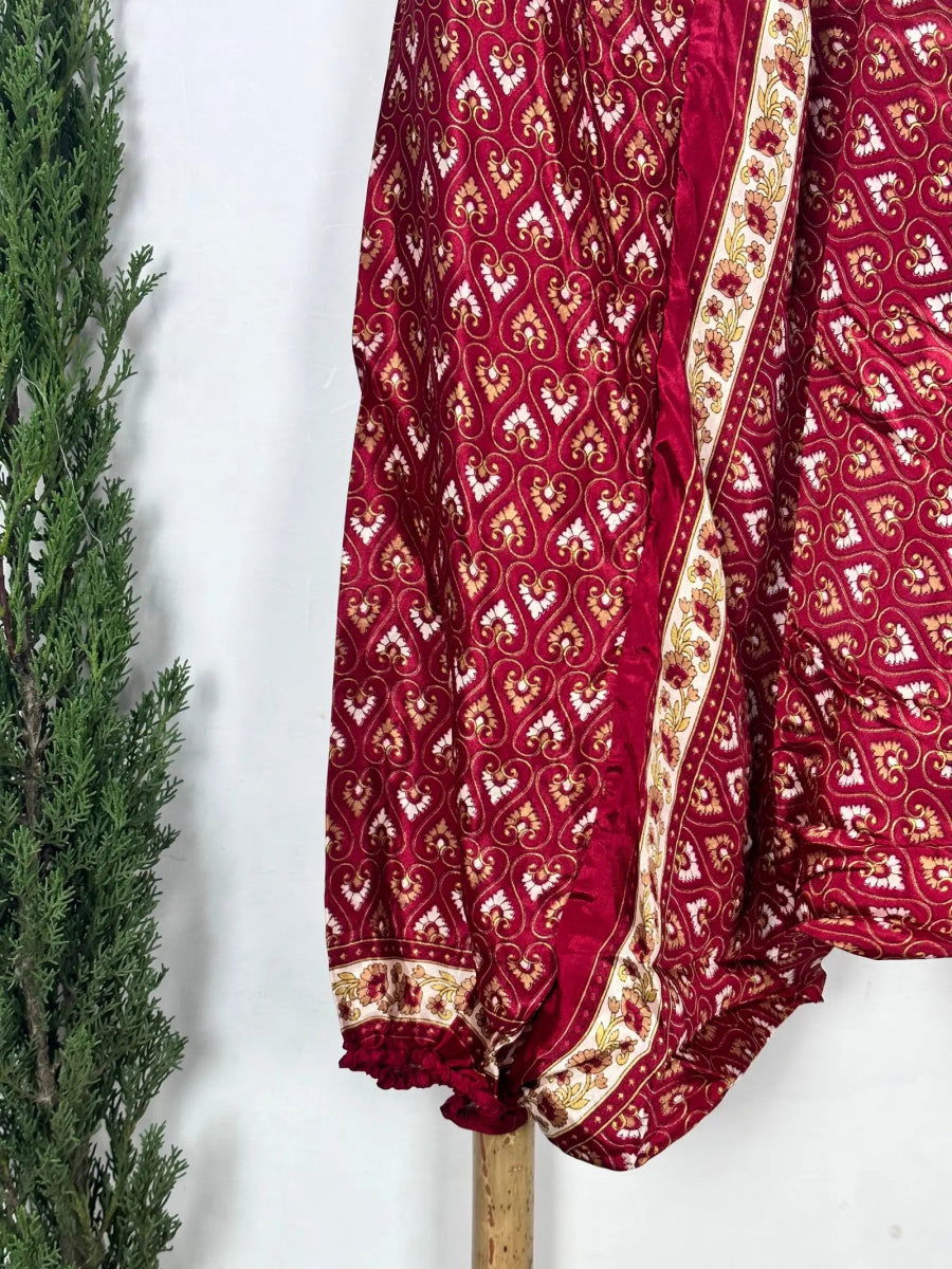 Recycle Silk Hareem Afgani Style Yoga Relaxed Fit Pant | Indian Handmade Super Comfy Genie Drop Unisex Boho Hippie Night Pajama