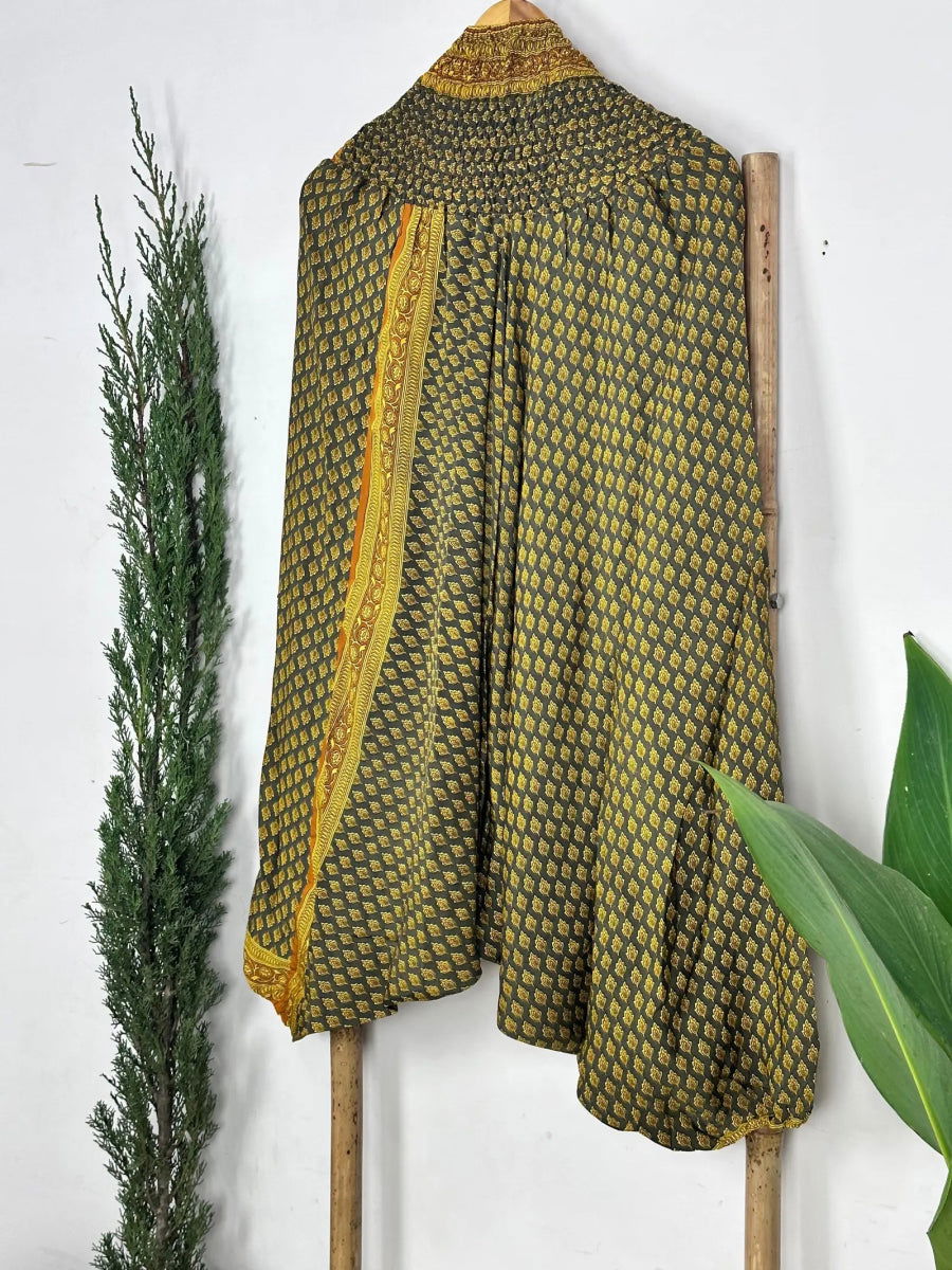 Recycle Silk Hareem Afgani Style Yoga Relaxed Fit Pant | Indian Handmade Super Comfy Genie Drop Unisex Boho Hippie Night Pajama