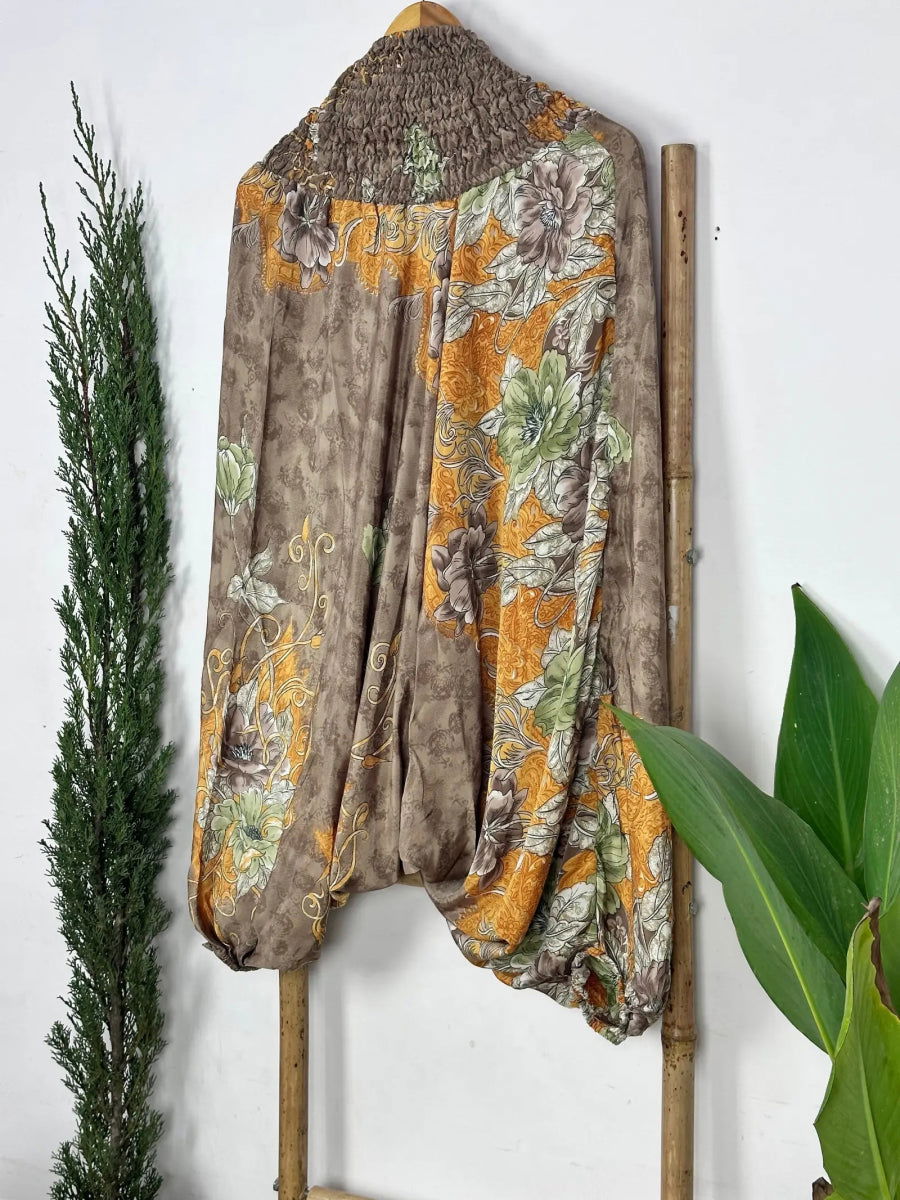 Recycle Silk Hareem Afgani Style Yoga Relaxed Fit Pant | Indian Handmade Super Comfy Genie Drop Unisex Boho Hippie Night Pajama