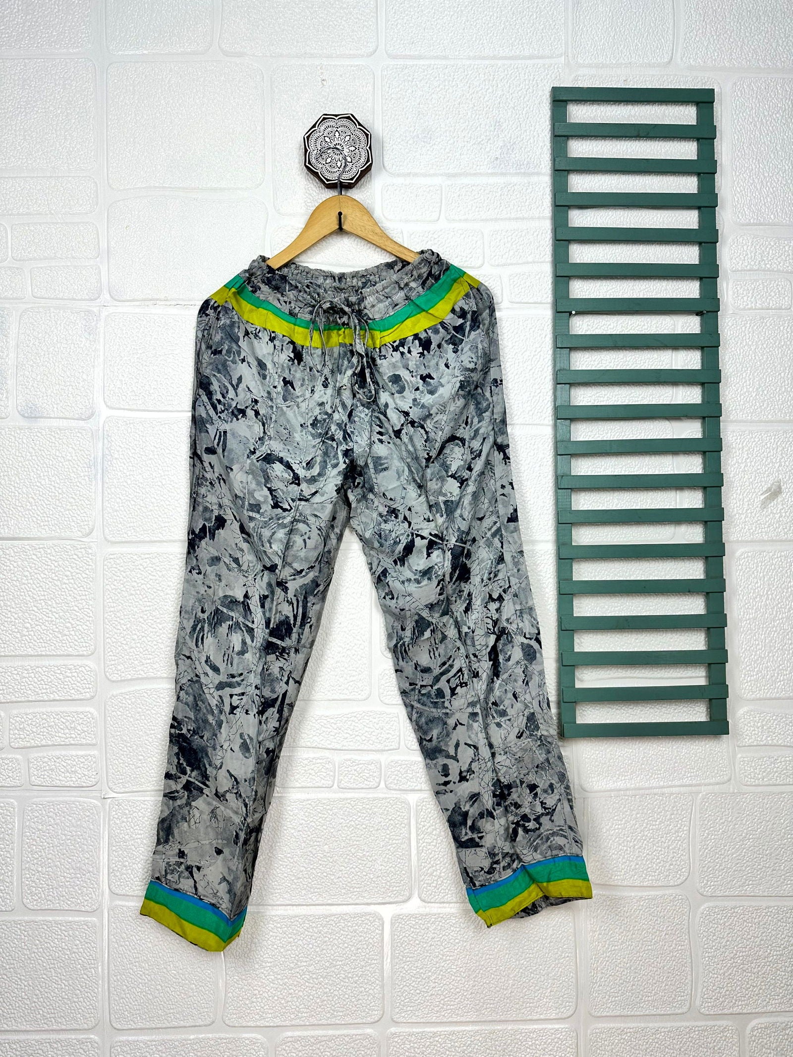Recycle Silk Long Pajama Set, Lightweight and Breathable PJ Nightwear, Sustainable Women Girly Pajama Sleepwear Set, Silk Top and Bottom Gift for Her | S/M Size