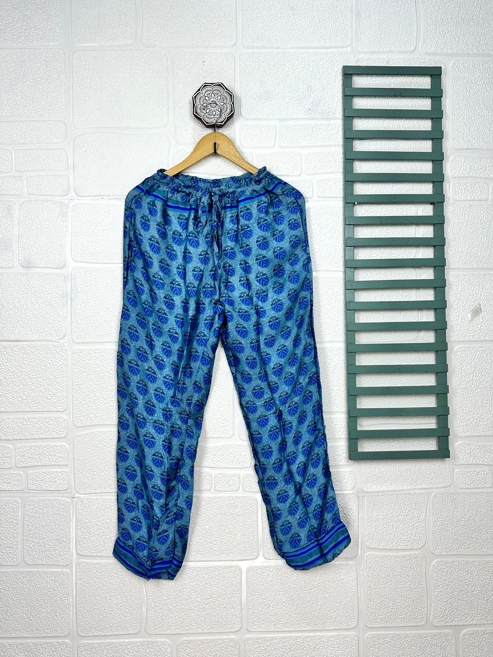 Recycle Silk Long Pajama Set, Lightweight and Breathable PJ Nightwear, Sustainable Women Girly Pajama Sleepwear Set, Silk Top and Bottom Gift for Her | S/M Size